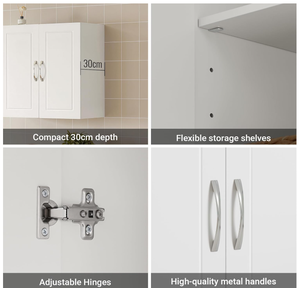 Armoire murale WenFengODM/OEM pour buanderie, pharmacie, <span class=keywords><strong>salle</strong></span> <span class=keywords><strong>de</strong></span> <span class=keywords><strong>bain</strong></span>, cuisine et garage - Étagère réglable blanche FRG231-W - Product Image 5