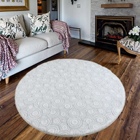 Nouveauté Tapis rond en fausse fourrure de lapin antidérapant de style moderne (100% polyester) pour une utilisation à la maison dans le salon, la chambre à coucher, les chambres d'enfants