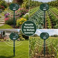 Répulsif Solaire Ultrasonique pour Animaux, Étanche IP44, Dissuasif Extérieur pour Jardin, Vente en Gros avec Logo Personnalisé OEM pour Jardin, Verger, Cour