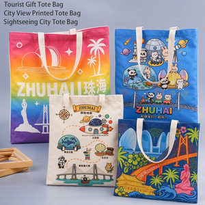<span class=keywords><strong>Sac</strong></span> fourre-tout en toile robuste et écologique, imprimé avec des monuments urbains vibrants, <span class=keywords><strong>sac</strong></span> de courses réutilisable en coton avec poignée arc-en-ciel - Product Image 3