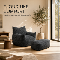 Fauteuil pouf de relaxation en forme de U sans structure avec repose-pieds, coussin doux pour adulte, garnissage en éponge compressible, fauteuil compressible
