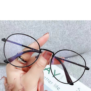 Nuevas <span class=keywords><strong>gafas</strong></span> antiazules Venta al por mayor Moda Metal Fame Retro Redondo Unisex Ojo Espejo de luz plana - Product Image 4