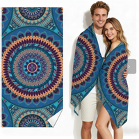 Serviette de plage gaufrée en microfibre personnalisée par sublimation, séchage rapide, anti-sable, imprimé coton, style turc, forme de robe à capuche pour enfants