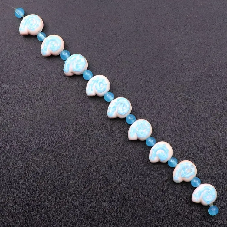 Fabrik verkauf 7 Zoll Länge Murano Lampwork Glas Conch Strung Perlen für Hobby Lobby Perlen