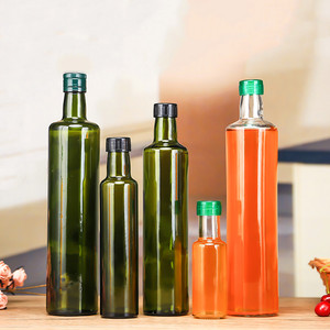 Bottiglia <span class=keywords><strong>in</strong></span> <span class=keywords><strong>Vetro</strong></span> per Olio d'Oliva Marasca, 250ml 500ml 750ml 1000ml, Verde e Trasparente, con Tappo e <span class=keywords><strong>Pellicola</strong></span> Termoretraibile - Product Image 1
