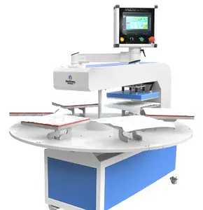 자동 공기 압축기 섬유 승화 열 프레스 기계 6 스테이션 40x60cm 의류 제공 공압 평판 프린터 PY