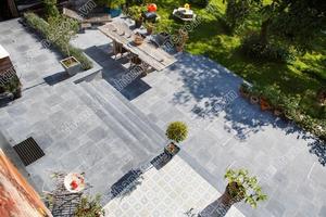 Azulejo de piedra caliza de pavimentación de sillería de diseño de piedra gótica azul Natural de Vietnam antiguo moderno para uso en exteriores - Product Image 5