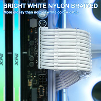 Kit de Rallonge de Câble d'Alimentation PC Blanc Vif Plaqué Or Quatre Broches pour GPU PCI-E, Rallonge de Câble d'Alimentation d'Ordinateur, Accessoires Informatiques