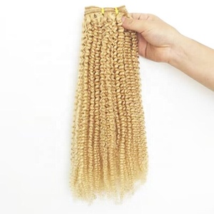 7pcs/套非洲扭结卷发人发延伸 #613金发卷发夹120克缅甸处女发 - Product Image 3