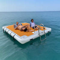Plateforme de quai gonflable personnalisée avec impression bois, pour bateaux gonflables