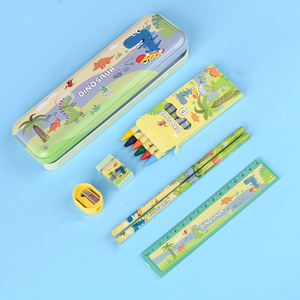 8-Pattern Cartoon Theme School Kit Paper Stationery <strong>Set</strong> with Ruler <strong>Pencils</strong> Eraser Pen Case Gift for Students - Product Image 3