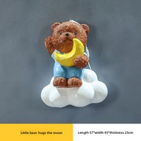 Décorations murales artisanales en fibre de verre avec animaux lumineux de dessin animé (lapins, ours, étoiles, lune, arc-en-ciel, nuages, ballons)