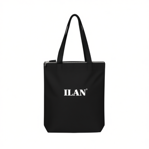 Borsa tote in tela nera Ilan 35x39 cm con cerniera per lo shopping - Product Image 2