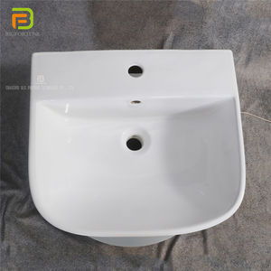 Style moderne facile à nettoyer design de la ligne noire blanche évier mural toilette en céramique ensemble de toilette salle de bain - Product Image 4