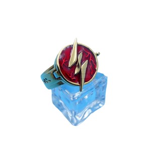 Bague Flash en alliage de zinc couleur or, bijoux unisexe, dérivés d'animation - Product Image 5
