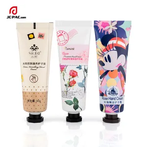 Tubes repliables en plastique aluminium de maquillage 30g 40g avec bouchon octogonal noir pour crème pour les mains Lotion cosmétique Tube d'emballage