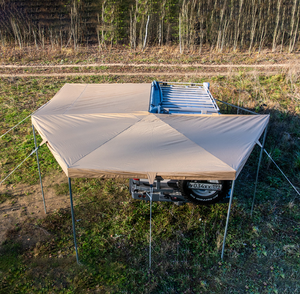 Tente de toit rigide pliable à 270 degrés pour voiture avec poteaux en aluminium durables et pare-soleil latéral imperméable - Product Image 4