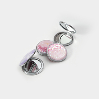 Miroir de maquillage portable Winway rond à paillettes, miroir de poche brillant, cadeau fantaisie mignon, miroir cosmétique