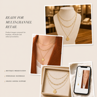 Collier tendance à pendentif disque lettre en acier inoxydable triple couche plaqué or 18 carats avec breloques chaîne à maillons en zircon pour femme – Idéal comme cadeau