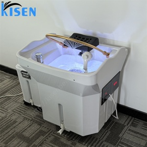 Kisen High-End <b>Head</b> Spa Therapy Sink - Thai & Japanese <b>Style</b> Shampoo Basin with 60L Water Tank Steam Function Easy Mobility - Product Image 6