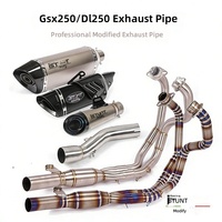 Modification de l'échappement avant et arrière en acier inoxydable pour motos GSX250/DL250 avec motif multi-soudures style court
