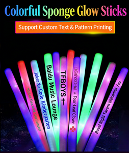 High Quality Custom <b>Led</b> <b>Light</b> Glow Foam <b>Stick</b> Flashing <b>Light</b>-Up Baton Concert Cheer Foam Glow <b>Stick</b> for Wedding Party - Product Image 6