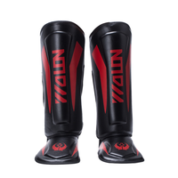 GAF Protège-tibias MMA Leggings épais avec logo personnalisable Protection en cuir PU Soutien de la cheville de combat thaïlandais Jambières chaudes
