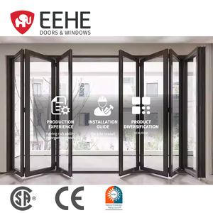 Eehe Portes en verre pliantes Patio Porte contemporaine en aluminium à rupture thermique Porte pliante en aluminium Design durable - Product Image 2