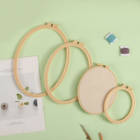 Cercle de broderie en plastique style bambou pour point de croix, cadre de broderie DIY, idéal pour l'artisanat de broderie et le point de croix