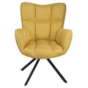 <span class=keywords><strong>Fauteuil</strong></span> pivotant en tissu chaise de canapé moderne confortable loisirs à dossier haut pour le salon conceptions de client en métal jaune acceptables - Product Image 4
