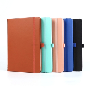 Op maat gemaakte logo A5 PU lederen hardcover notitieboekjes, platliggend, gelinieerd, gestippeld, draagbare schrijfwaren notitieboekjes - Product Image 4