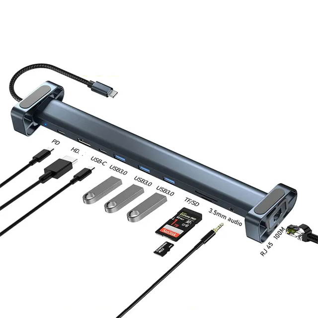 Usb 3.1 Poort Reader Sd Kaartlezer Usb c Hub 4k 60hz  Multi Port Av Otg Card Reader Hub Ethernet Adapter Usb c for Macbook