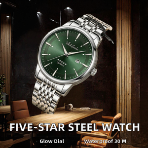 Reloj de Cuarzo Clásico de Cinco Estrellas de Acero Inoxidable para Hombre, con Puntero Luminoso Hueco, Resistente al Agua 30M, Reloj de Negocios - Product Image 2