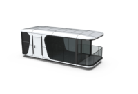 Maison conteneur capsule spatiale sécurisée et résistante aux intempéries de 20/40 pieds, préfabriquée et modulaire, pour petit logement de bureau en site isolé