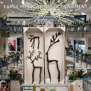 Ornement de Noël en métal aluminium grand format I K Handicraft, motif renne, réutilisable, couleur personnalisable, vente en gros directe usine - Product Image 2