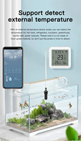 Capteur de température et d'humidité WiFi domestique avec contrôle par application intelligente Alexa, Google Home, Tuya, avec sonde filaire PST-T08