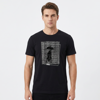 T-shirt en coton graphique pour homme 180 GSM, col rond, manches courtes, écologique, respirant, imprimé sur mesure, marque privée, OEM