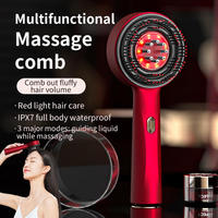 Nouvelle Brosse de Massage Électrique USB à Technologie de Lumière Rouge pour le Cuir Chevelu, Liquide Conducteur, Multifonction Anti-Chute de Cheveux, Nourrissante
