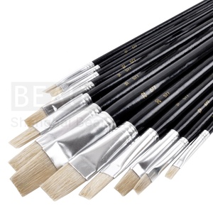 Manche en bois, brosse d'artiste, poils de porc, <span class=keywords><strong>peinture</strong></span> <span class=keywords><strong>à</strong></span> <span class=keywords><strong>l</strong></span>'<span class=keywords><strong>huile</strong></span>, pinceaux d'art acrylique, ensemble éducatif bon marché - Product Image 5