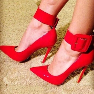 3D Patterns Ankle Buckle Strap Thin Heel Women Dress <b>Shoes</b> Reflective Upper Ladies Pointed Toe Dating Pump Plus Size 47 - Product Image 4