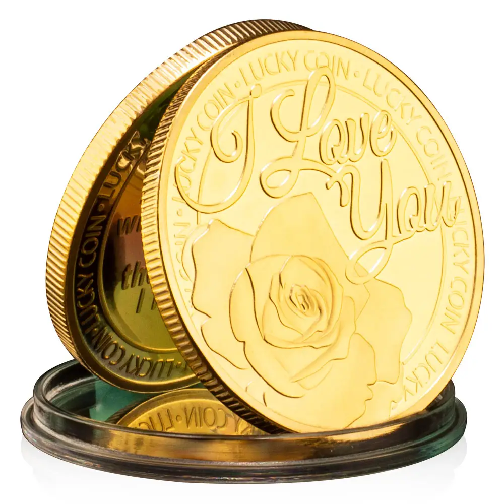 I Love You Lucky Coin Creative Gift Collectible Silver Gold Plated Souvenir Coin You Are The One I Love Commemorative Coin Gift
