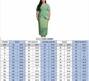 Gaun Wanita Gaya Pulau Pasifik Dua Potong Atasan dan Rok Maxi Set Pola Puletasi Gaun Maxi Kerah O Lengan Pendek - Product Image 6