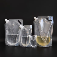 Sac de buse autoportant pochettes de jus sac de boissons transparent pochette de liquide en plastique sac de boissons en plein air