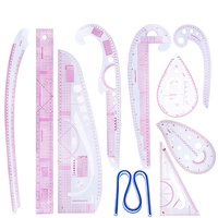 Ensemble de 12 règles courbes flexibles pour la couture, kit de couture personnalisé avec logo, design de tailleur, avec sac pour outil de mesure et usage artisanal