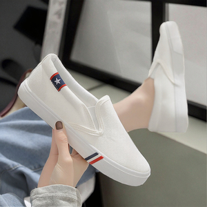 Zapatillas de lona blancas de alta calidad, zapatos vulcanizados transpirables, diseño informal sin cordones para primavera, verano, Otoño e Invierno - Product Image 3