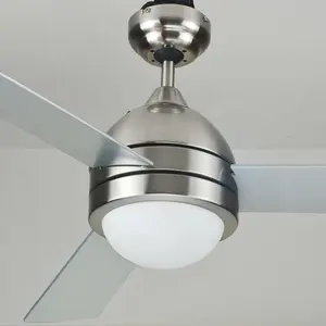 48 Inch Hiện Đại Làm Mát Không Khí Fan Hâm Mộ Trang Chủ Trang Trí Brushed Nickel Quạt Trần Ánh Sáng Với 3 Ván Ép Lưỡi, bao Gồm Tường Điều Khiển