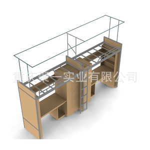 Cama de dormitorio con espacio de almacenamiento para estudiantes, estructura metálica con acabado revestido - Product Image 3