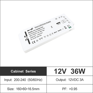 36W High PF 0.95 Constant Voltage Cabinet <b>LED</b> <b>Driver</b> AC100-240V/200-240V to DC <b>12V</b> 24V Transformer IP20 <b>LED</b> Power Supply Single - Product Image 3