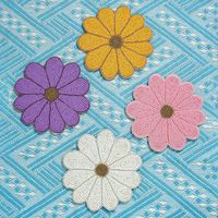 Sous-verre perlé en feutre à motif floral, décoration de table pour café, thé et repas