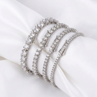 Bracelet Tennis Classique de Luxe 6mm en Zircon Cubique pour Femme et Homme, en Laiton Blanc, Bijou Tendance de Laboratoire